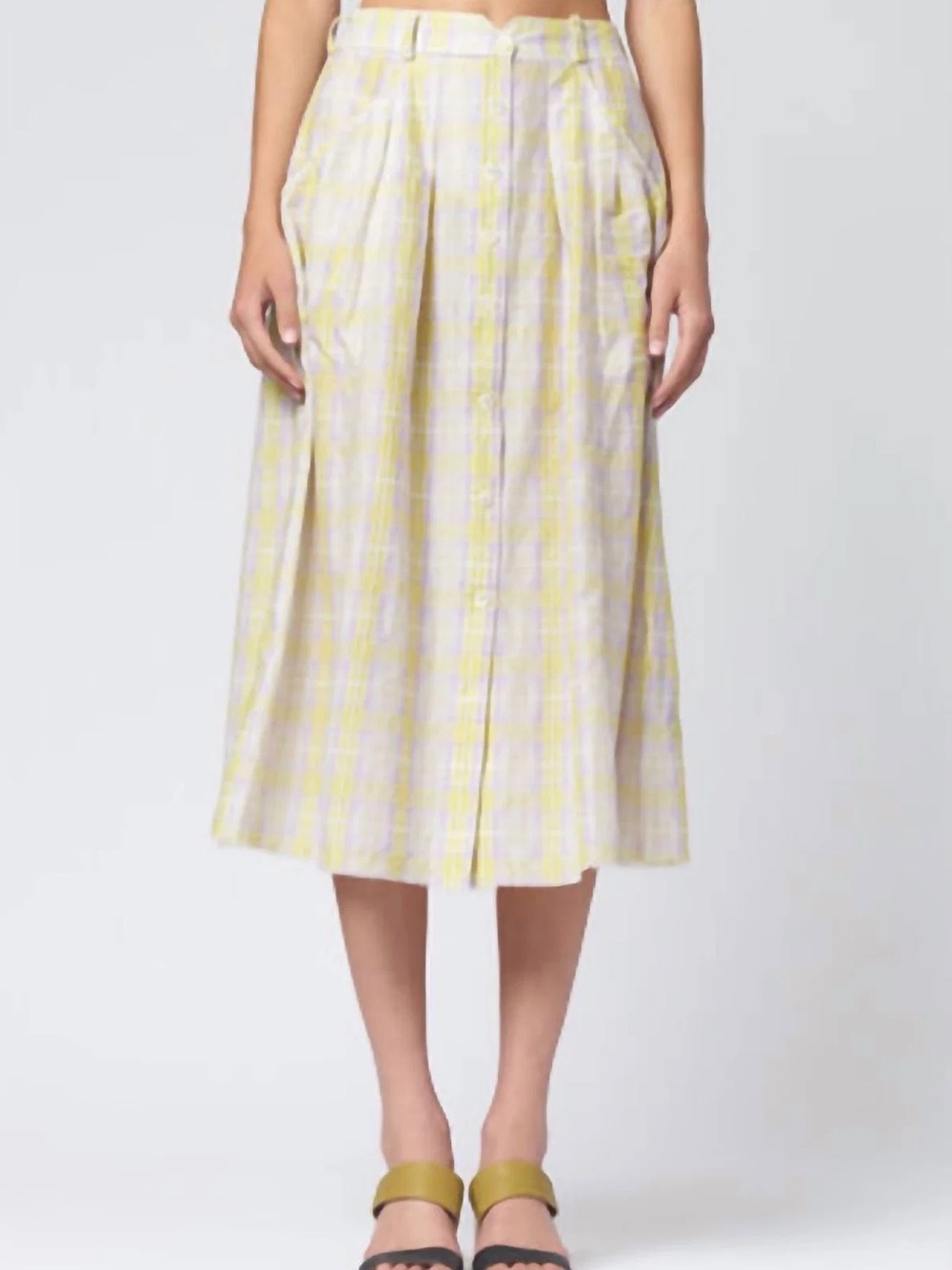 Raquel Allegra Frankie Skirt in Sun Plaid